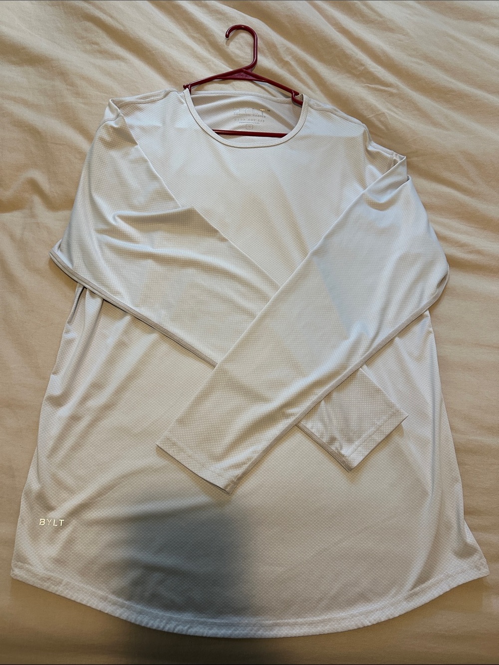 BYLT Basics Men's Long Sleeve Tee in White